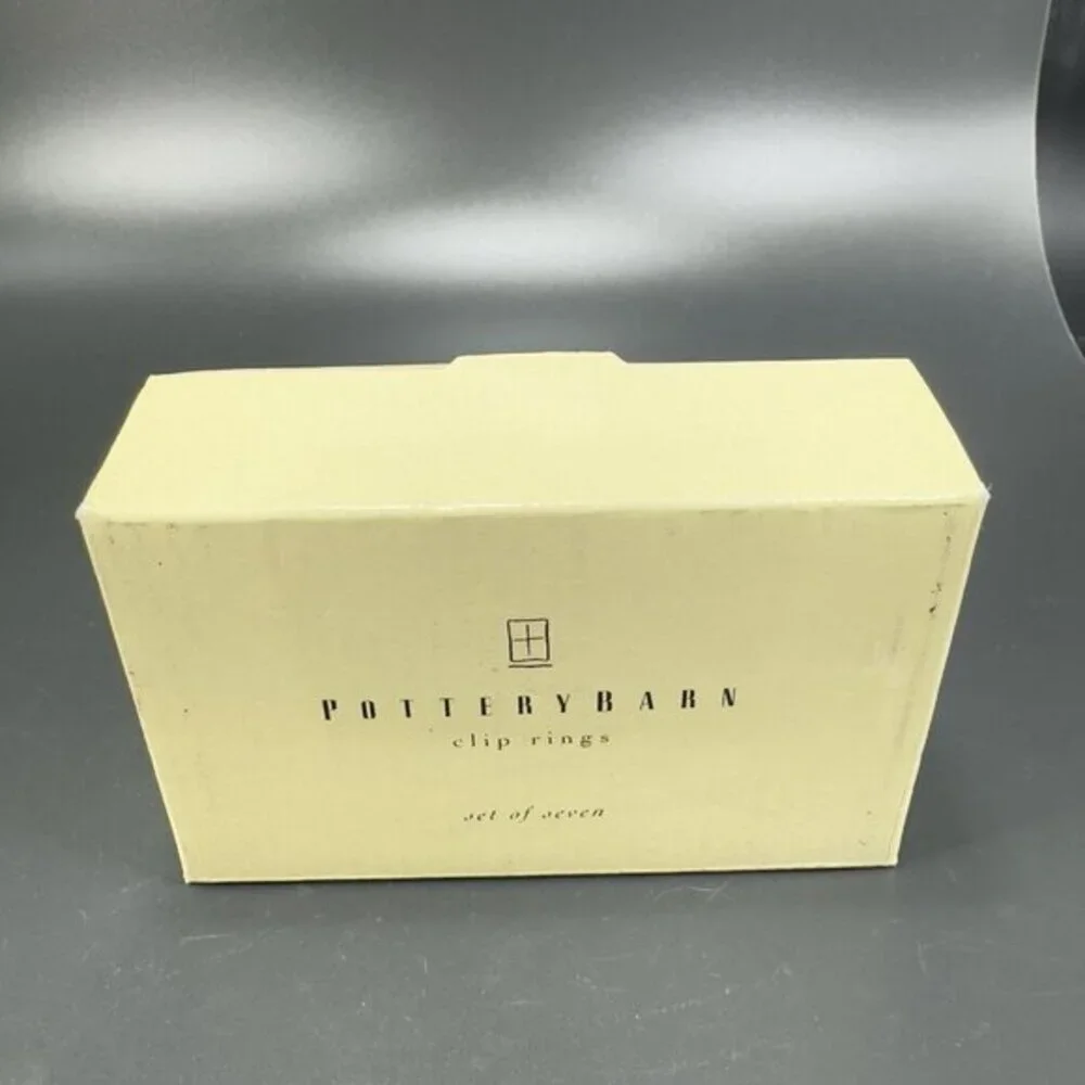Pottery Barn Metal Clip Rings‎ Brushed Nickel Set of 14 Curtain Rings New In Box